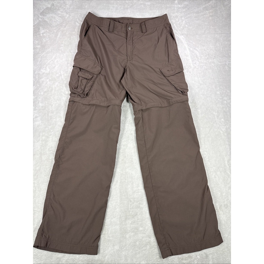Under Armour Pants Mens 36x34 Brown Fishing Convertible Tactical Rip Stop Cargo